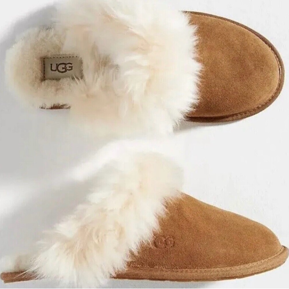 Women’s UGG Scuff Sis Sheepskin Chestnut Cudf Slipper